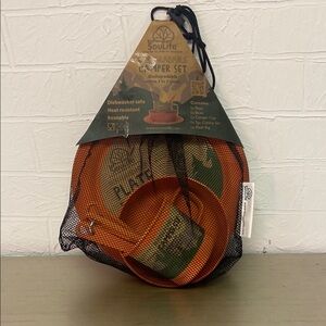 EcoSouLife Biodegradable Camper Dish Set - Orange